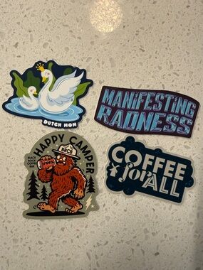 Coffee for All - Navy and Cream Sticker Pack